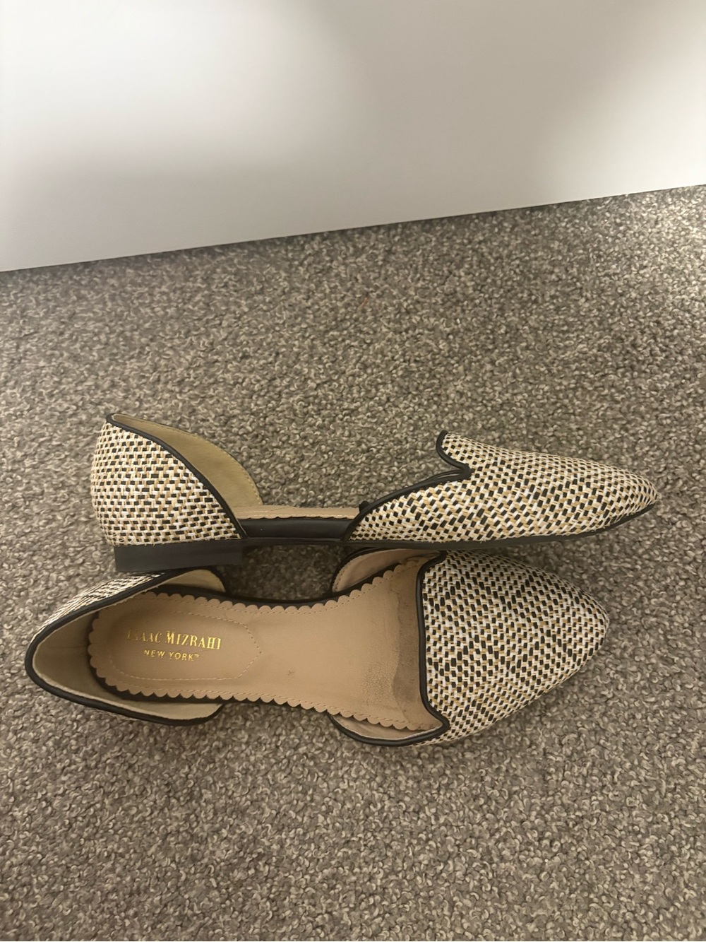 Isaac Mizrahi Cream Woven D'orsay Flats Women's Size 7 - Picture 13 of 13